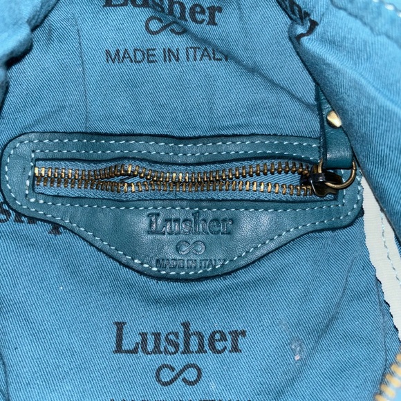 Lusher Italian Leather Sling Bag Deep Teal With Dust Bag - Picture 4 of 9